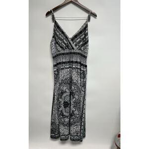Y2K Babydoll Maxi Dress Womens 2X‎ Black & White Whimsigoth Beach Boho Hippie
